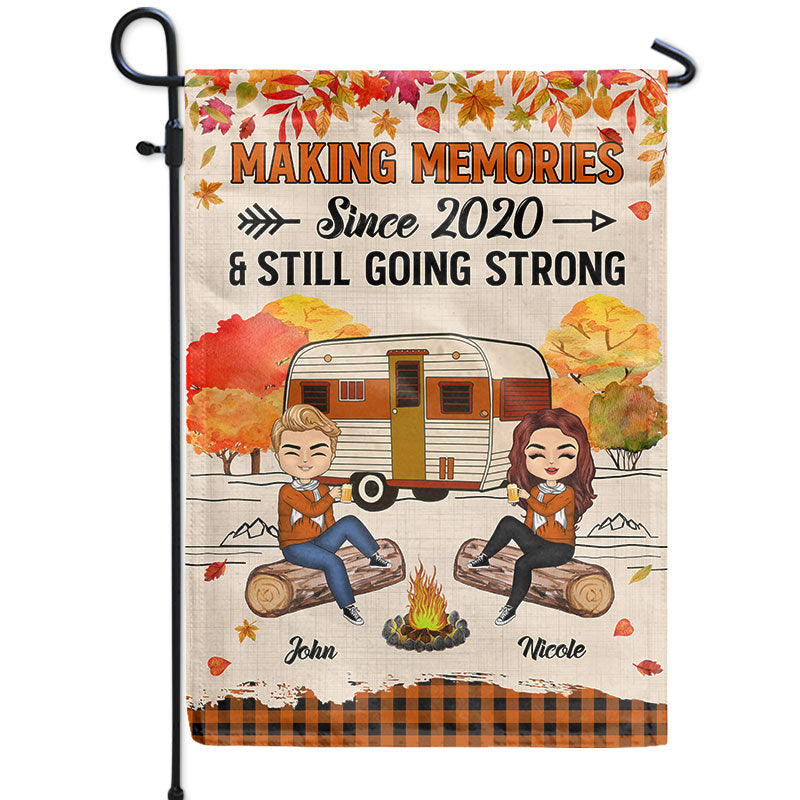 Autumn Camping Home Is Where We Park It - Personalized Custom Flag