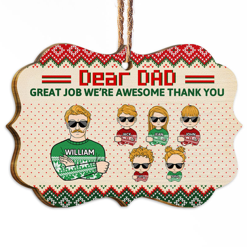 Christmas Father Mother Thank You We're Awesome - Personalized Custom Wooden Ornament