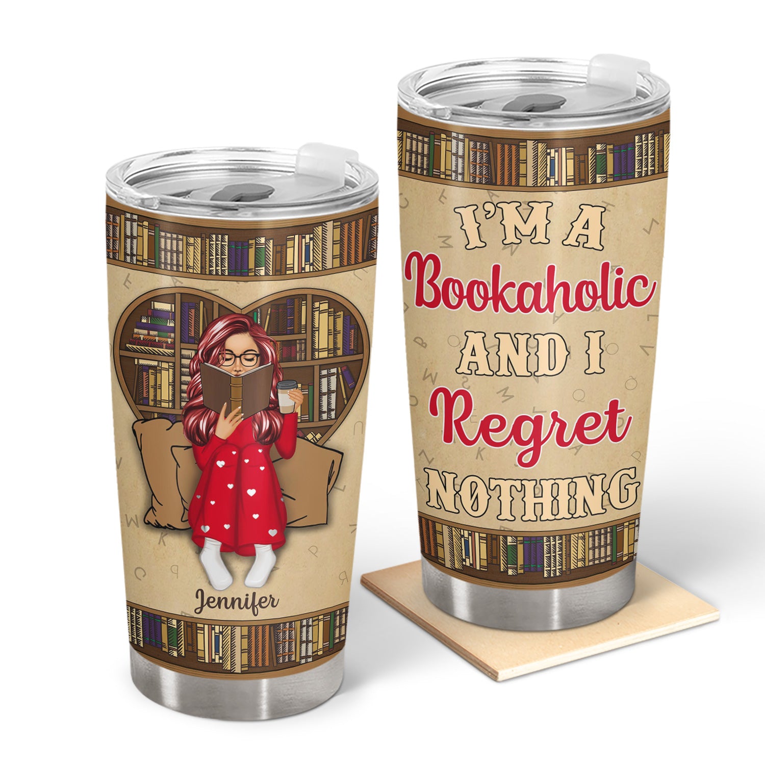 Reading I‘m A Bookaholic - Gift For Book Lovers - Personalized Custom Tumbler