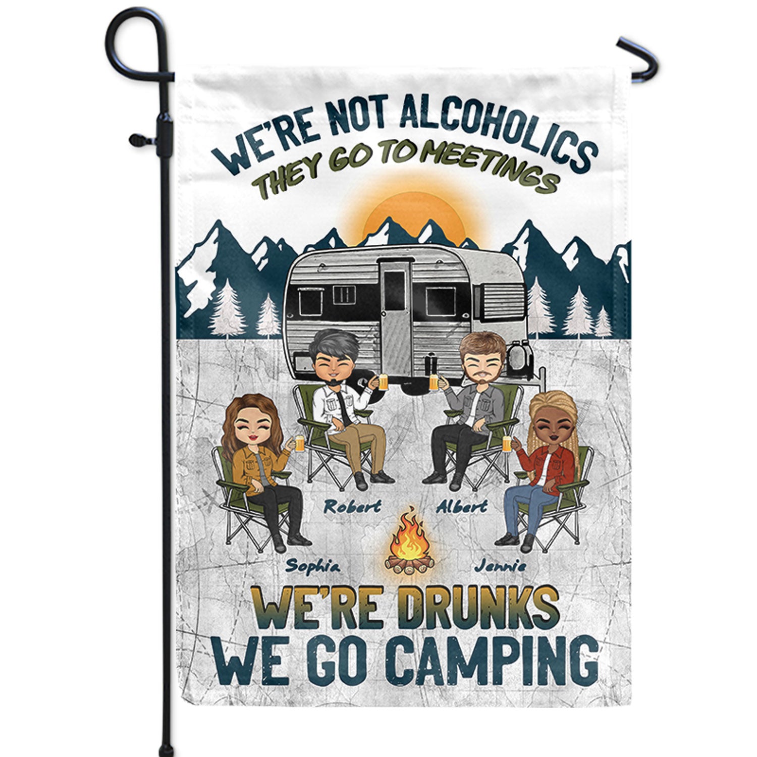 Camping We're Drunks - Gift For Bestie - Personalized Custom Flag