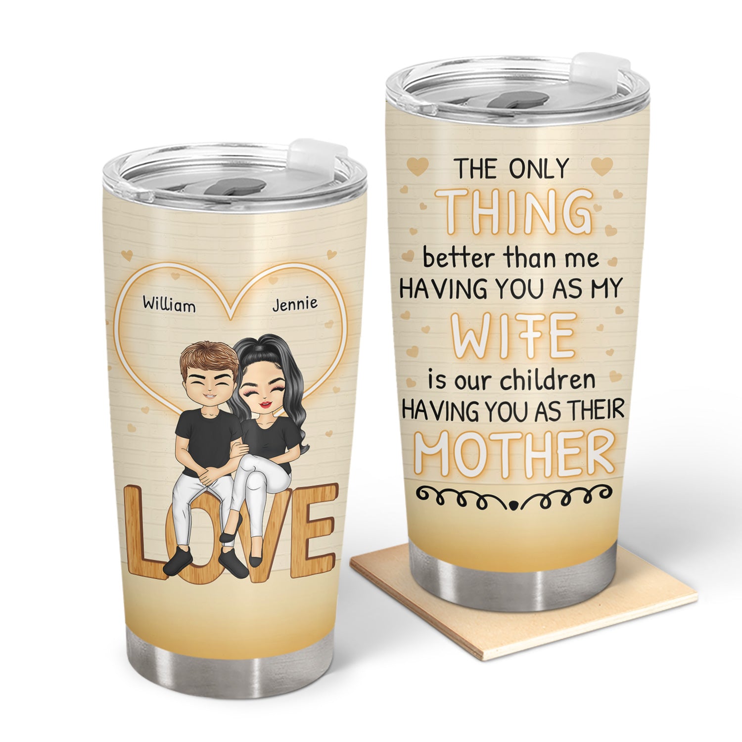 Couple Having You As A Wife - Mother Gift - Personalized Custom Tumbler