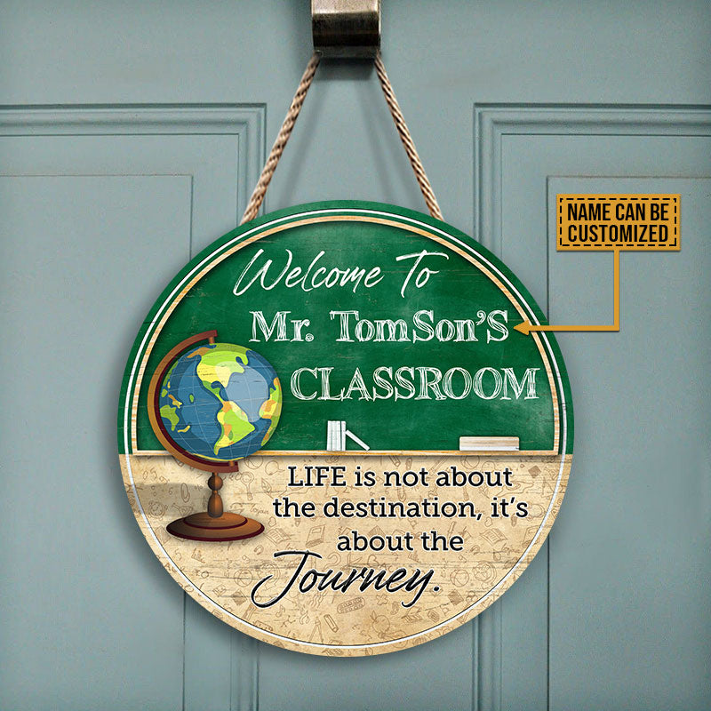 Teacher Life Is Not Custom Wood Circle Sign, Classroom Door Sign Classroom Decor