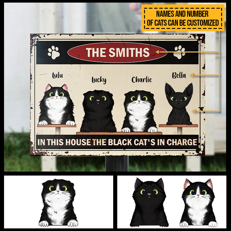 The Black Cat's In Charge, Cat Lover Gift, Custom Classic Metal Signs