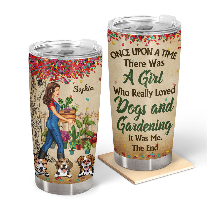 Garden Girl Who Really Loved Dogs And Gardening - Gift For Garden And Dog Lovers - Personalized Custom Tumbler