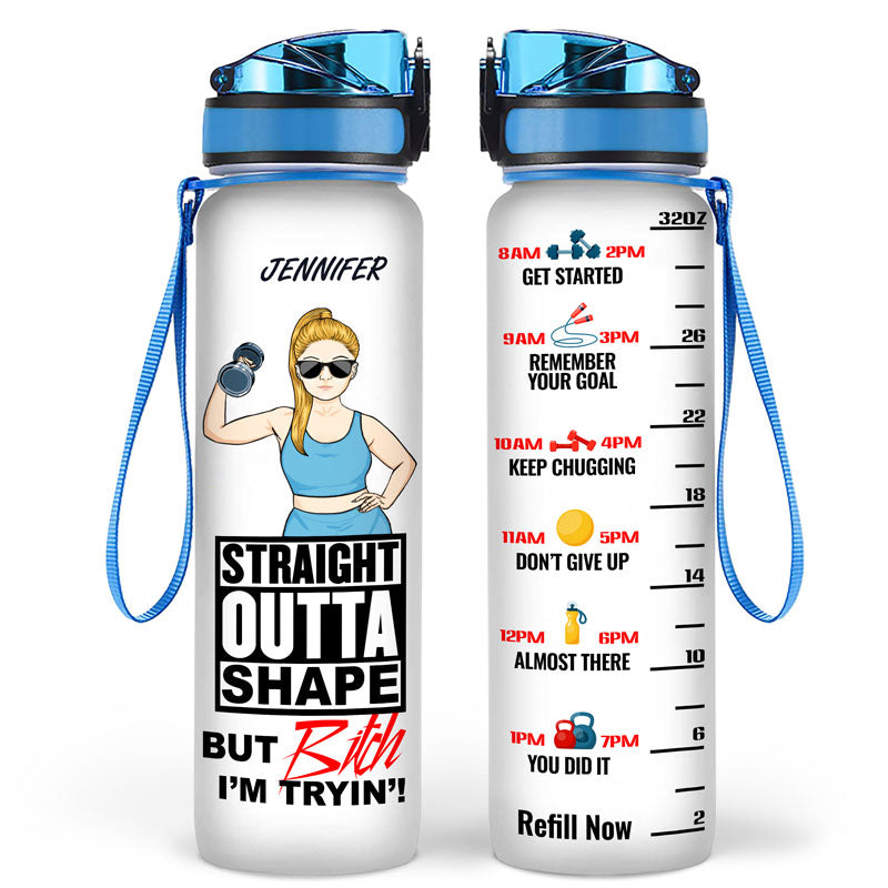 Straight Outta Shape Gym Woman - Gift For Girl - Personalized