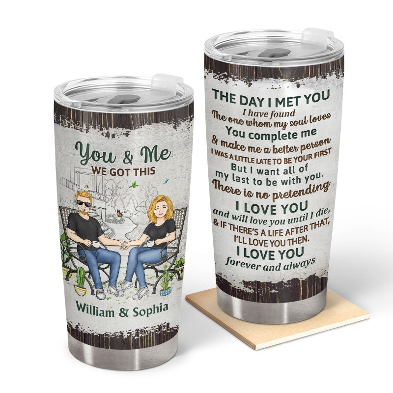 Gardening Couple The Day I Met You - Gift For Garden Lovers - Personalized Custom Tumbler
