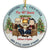Christmas Chibi Old Couple Annoying Each Other - Christmas Gift For Couple - Personalized Custom Circle Ceramic Ornament