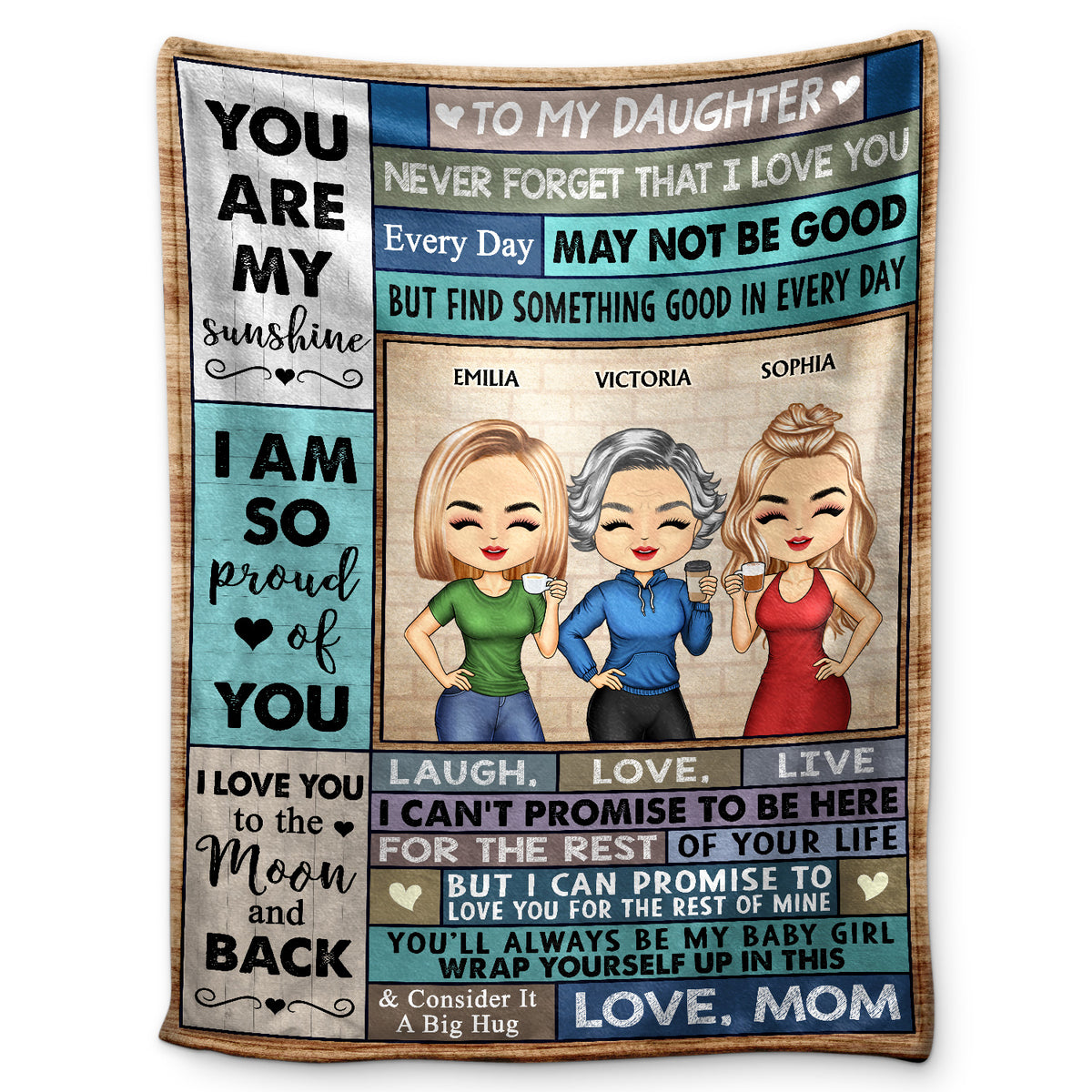 Personalized Throw Blanket for Mom, you are someone I laugh with