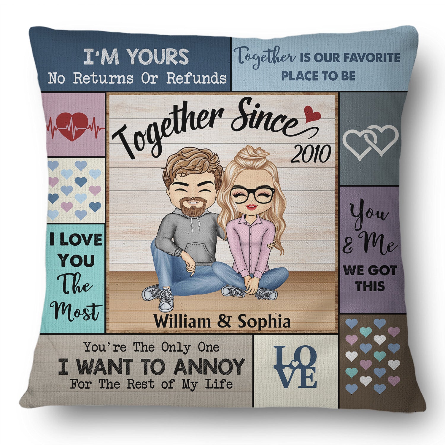 I Love You The Most Together Since Couple - Anniversary, Birthday Gift For Spouse, Husband, Wife, Boyfriend, Girlfriend - Personalized Custom Pillow