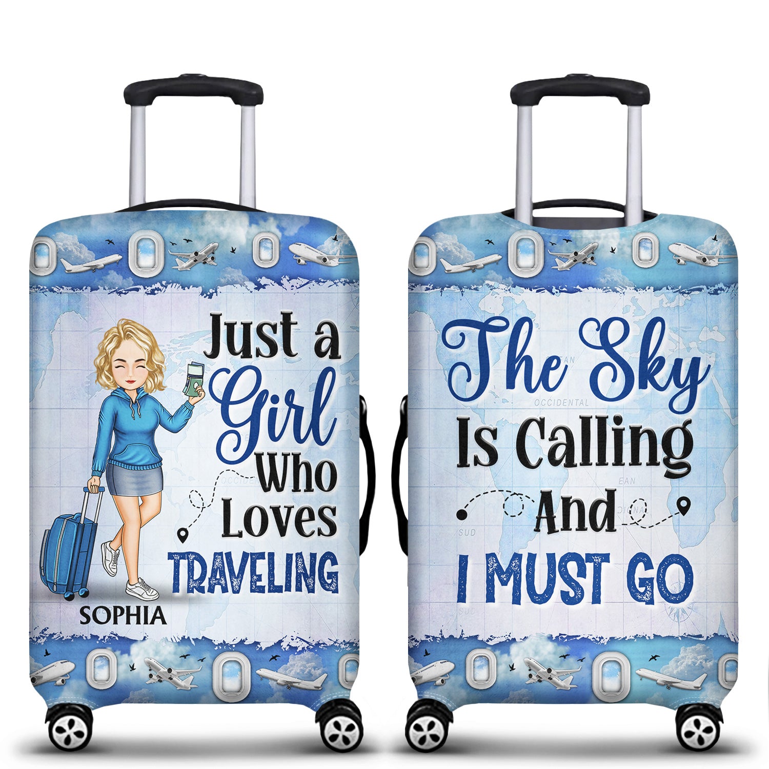 Just A Girl Boy Who Loves Traveling Adventure - Gift For Traveling Lovers - Personalized Custom Luggage Cover