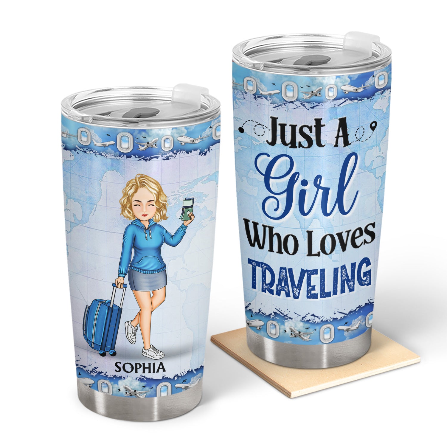 Just A Girl Boy Who Loves Traveling Adventure - Gift For Traveling Lovers - Personalized Custom Tumbler