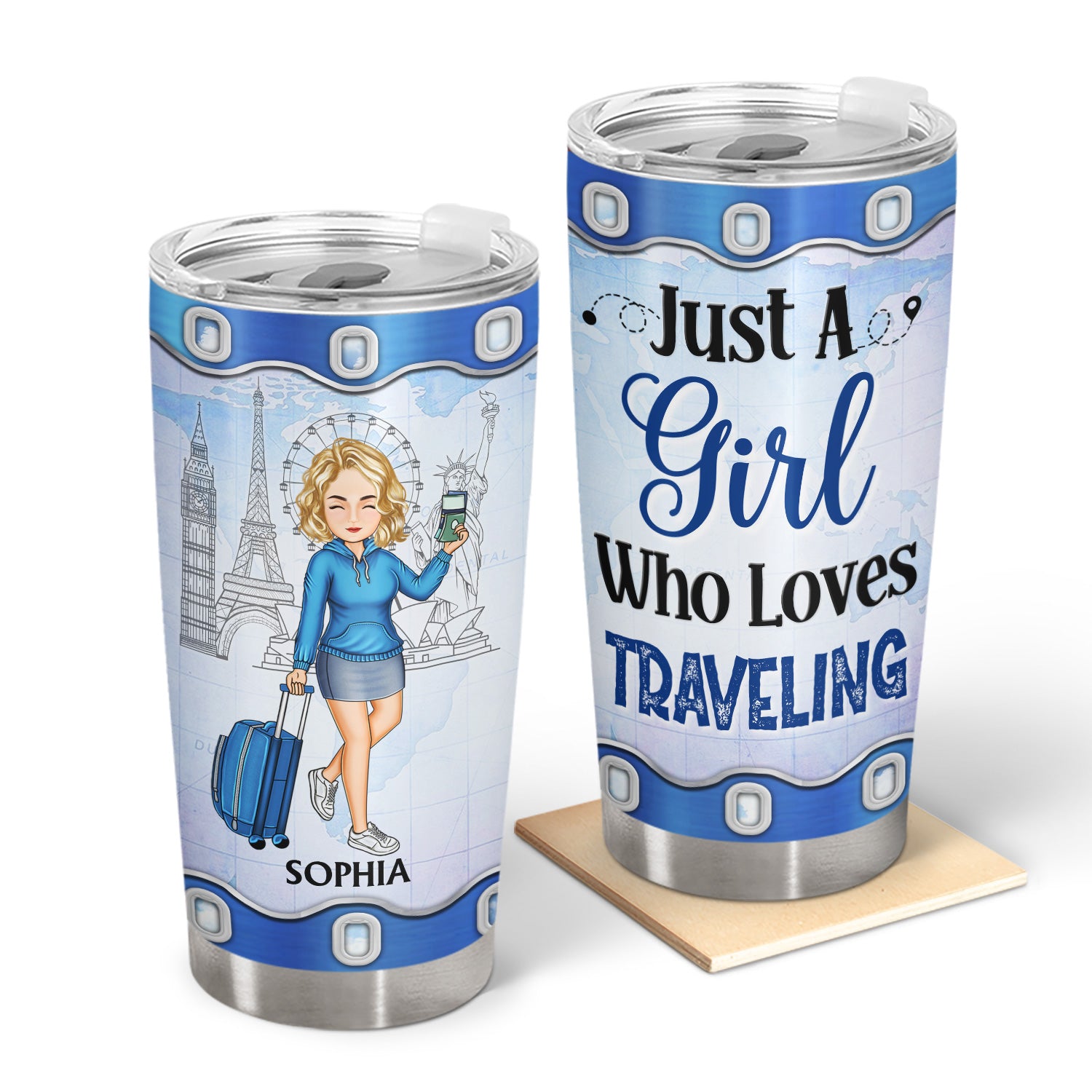 Just A Girl Boy Who Loves Traveling Cruising - Birthday Gift For Him, Her, Kid, Friends, Family, Trippin', Vacation Lovers - Personalized Custom Tumbler