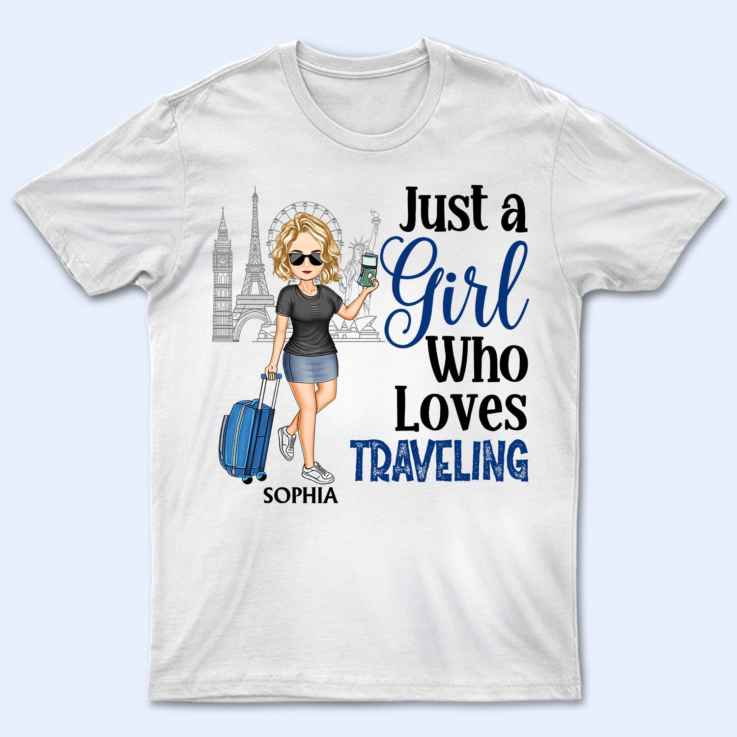 Just A Girl Boy Who Loves Traveling Cruising - Birthday Gift For Him, Her, Kid, Friends, Family, Trippin‘, Vacation Lovers - Personalized Custom T Shirt