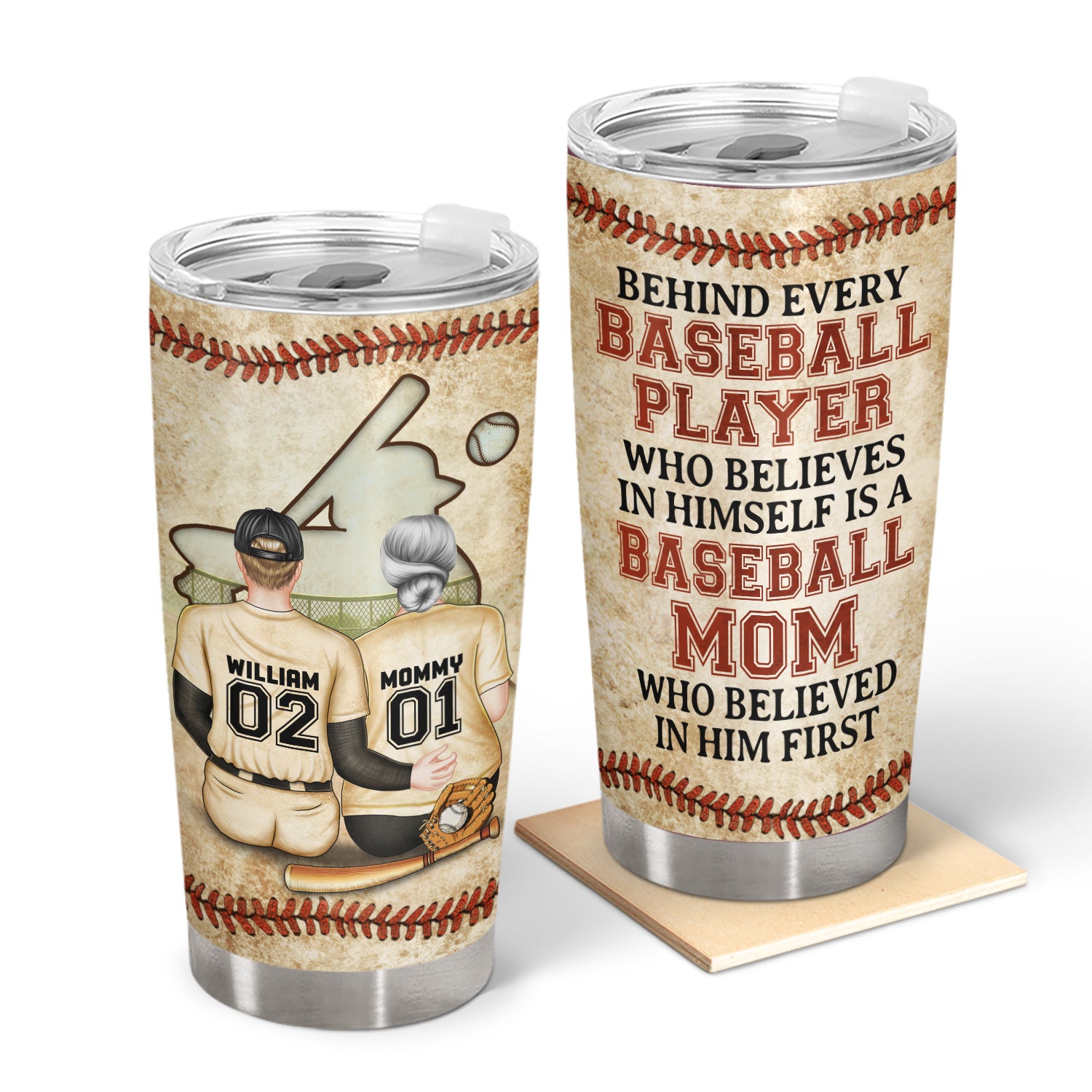 Every Baseball Player Who Believes In Old Mom - Birthday, Loving Gift For Sport Fan, Mom, Mother - Personalized Custom Tumbler