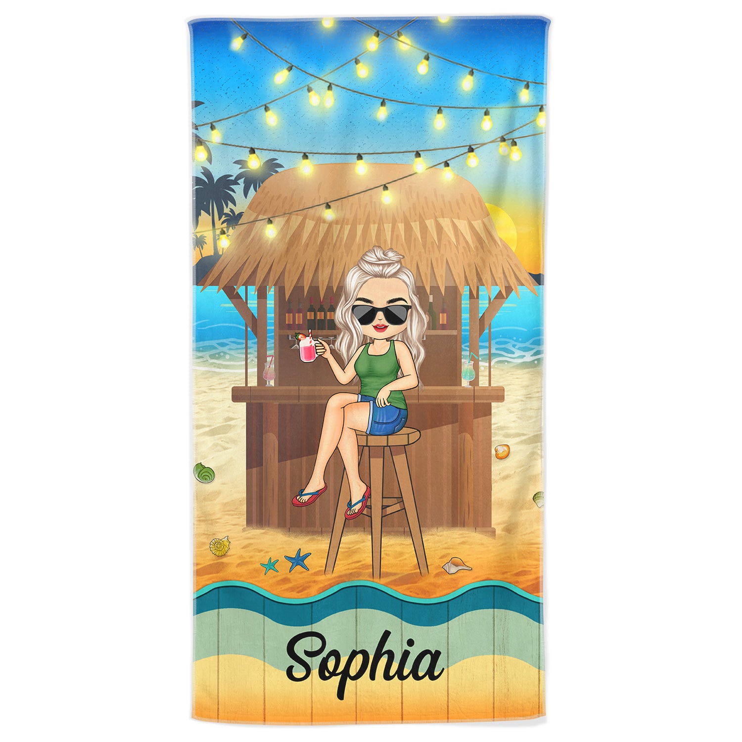 Traveling Beach Bar Poolside Swimming Picnic Vacation - Birthday, Funny Gift For Her, Him, Besties, Family - Personalized Custom Beach Towel