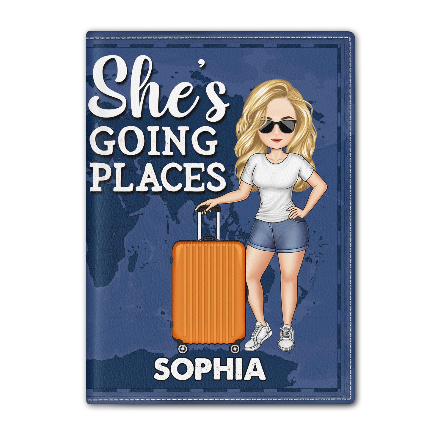 She's Going Places Traveling - Vacation, Funny Gift For Her, Him, Travel Lovers - Personalized Custom Passport Cover, Passport Holder
