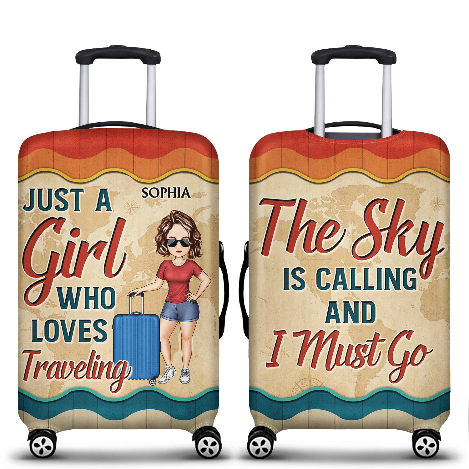 Just A Girl Who Loves Traveling Beach Vacation - Funny, Birthday Gift For Her, Him, Traveling Lovers - Personalized Custom Luggage Cover