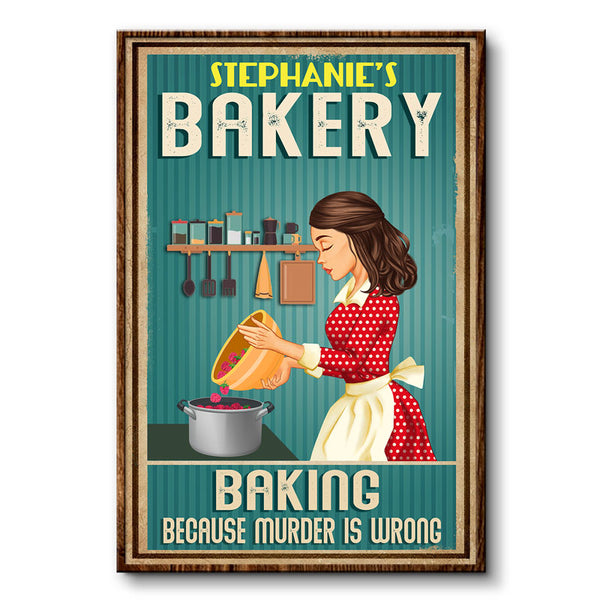 Baking Murder Is Wrong Custom Poster, Funny Kitchen Decor - Wander Prints™