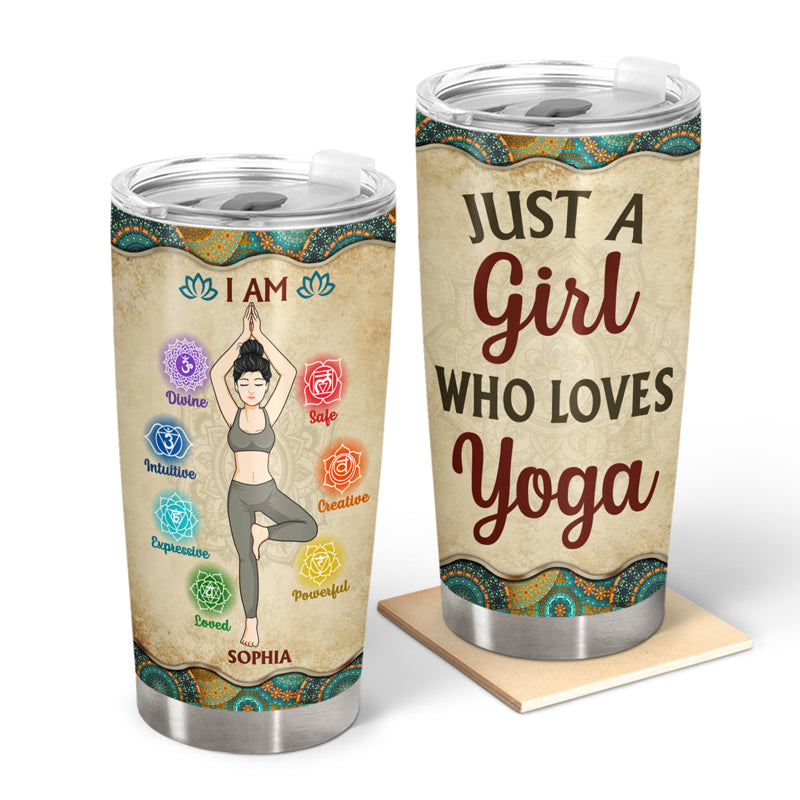 I Am Divine Intuitive Expressive Loved Powerful Creative Safe - Gift For Yoga Lovers - Personalized Custom Tumbler