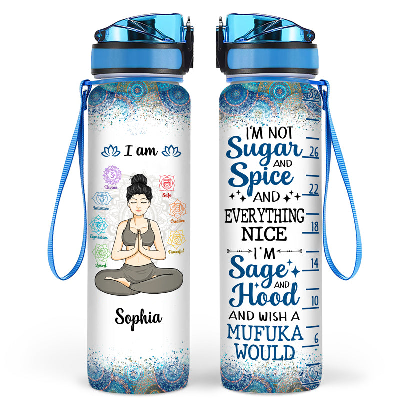 Yoga Girl I Am Divine Intuitive Expressive Loved - Gift For Yoga Lovers - Personalized Custom Water Tracker Bottle