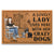A Lovely Lady Lives Here With Her Crazy Dogs - Gift For Women - Personalized Custom Doormat