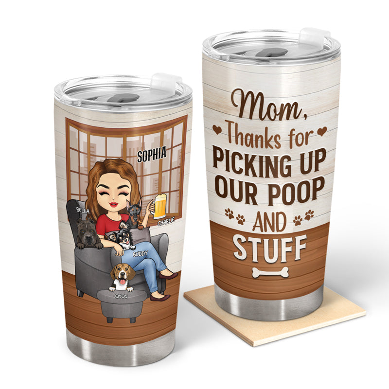 Thank You Best Dog Mom Ever Chibi Woman - Mother Gift - Personalized Custom Tumbler