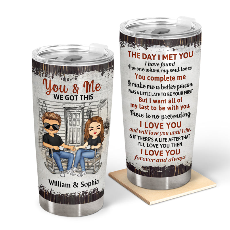 Family Chibi Couple The Day I Met You - Couple Gift - Personalized Custom Tumbler
