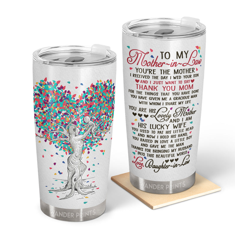 Wander Prints Mother Gifts, Gifts For Mother-in-law, Step Mom, Grandma, Mother's Day, Birthday Gifts - Mother I Received The Day I Wed - Gift For Mom - Custom Tumbler, Travel Cup, Insulated 20oz Cup