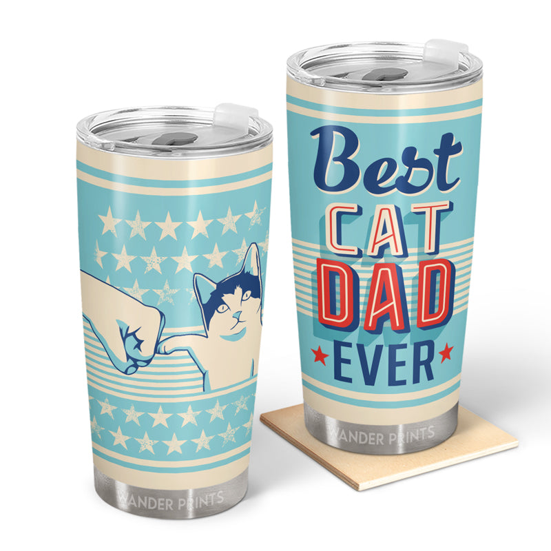 Wander Prints Father Gifts, Gifts For Father-in-law, Step Dad, Grandpa, Birthday Gifts, Anniversary, Father's Day Gifts - Best Cat Dad Ever - Gift For Dad - Custom Tumbler, Travel Cup, Insulated 20oz Tumbler