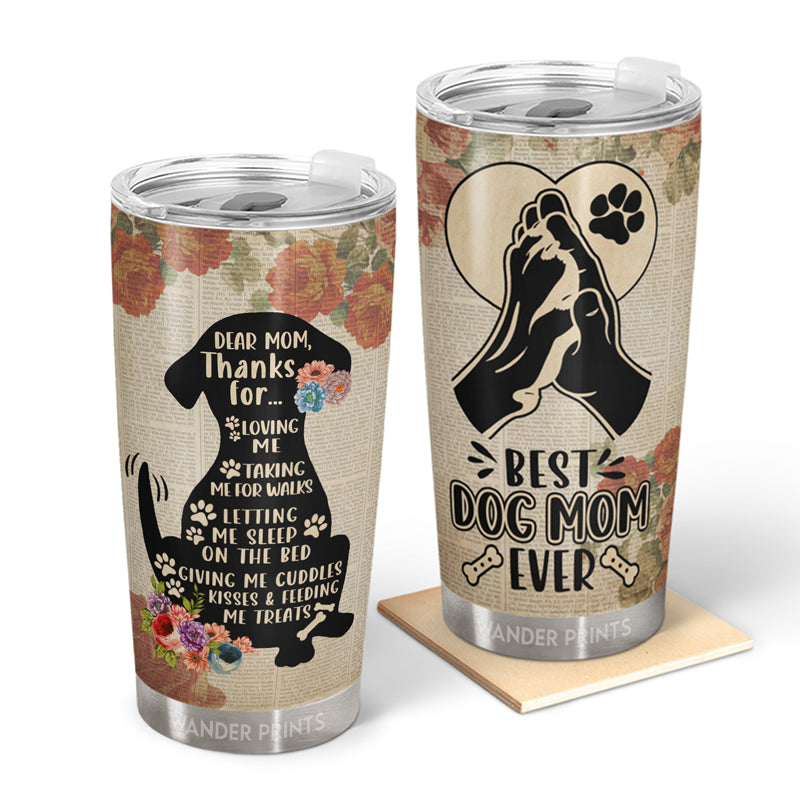 Wander Prints Mother Gifts, Gifts For Mother-in-law, Step Mom, Grandma, Mother's Day, Birthday Gifts - Dear Mom Thanks For Loving Me - Gift For Mom - Custom Tumbler, Travel Cup, Insulated 20oz Cup