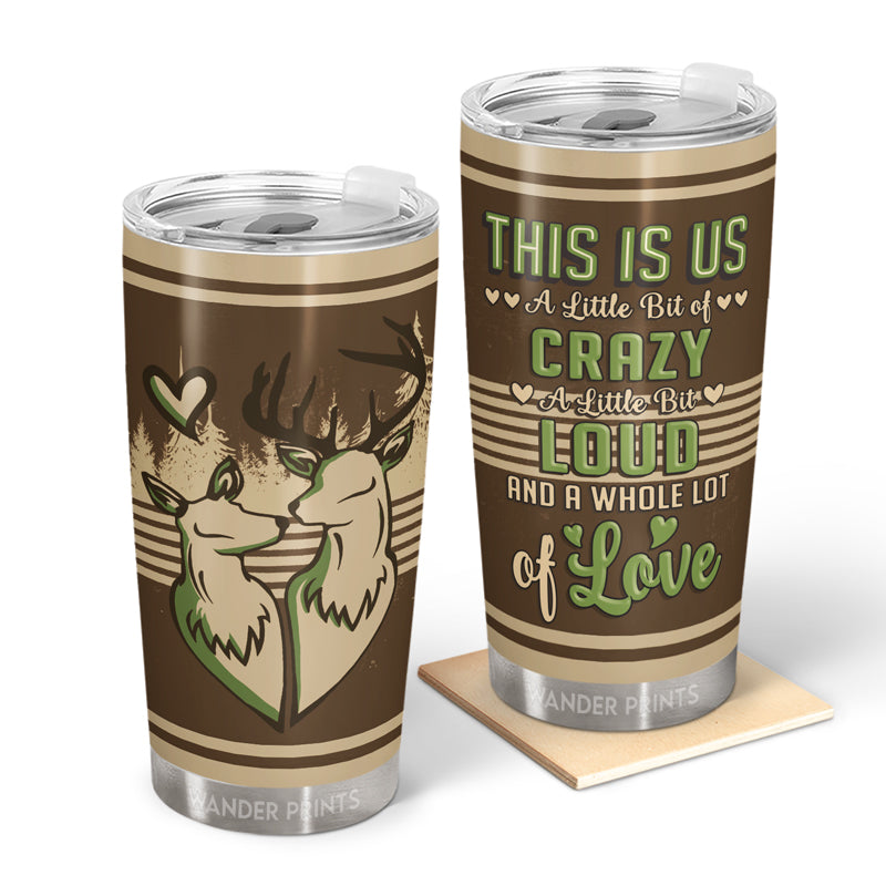 Wander Prints Couple Gifts, Birthday Gifts, Anniversary Gift, Husband, Wife - This Is Us A Little Bit Of Crazy - Gift For Couples - Custom Tumbler, Travel Cup, Insulated 20oz Tumbler