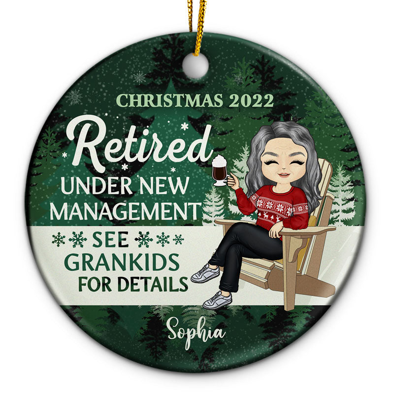 The Legend Has Retired - Christmas Gift For Old Friends, Parents - Personalized Custom Circle Ceramic Ornament