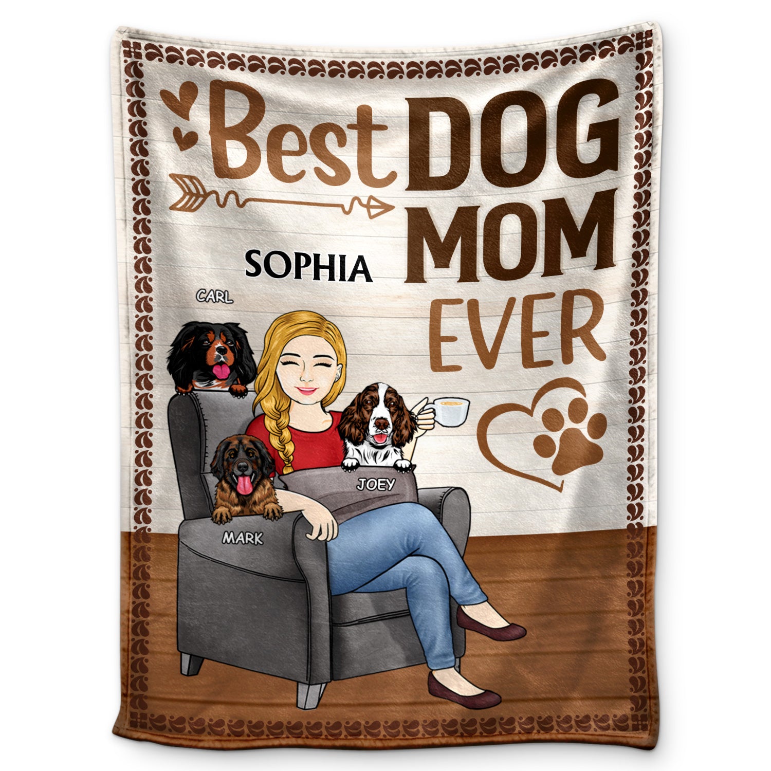 Thank You Best Dog Mom Ever - Mother Gift, Dog Lover Gift - Personalized Custom Fleece Blanket