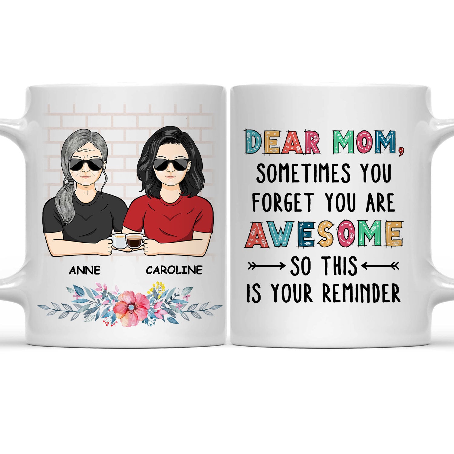 Dear Mom Sometimes You Forget So This Is Your Reminder - Birthday, Loving Gift For Mom, Mother, Grandma, Grandmother - Personalized Custom Mug