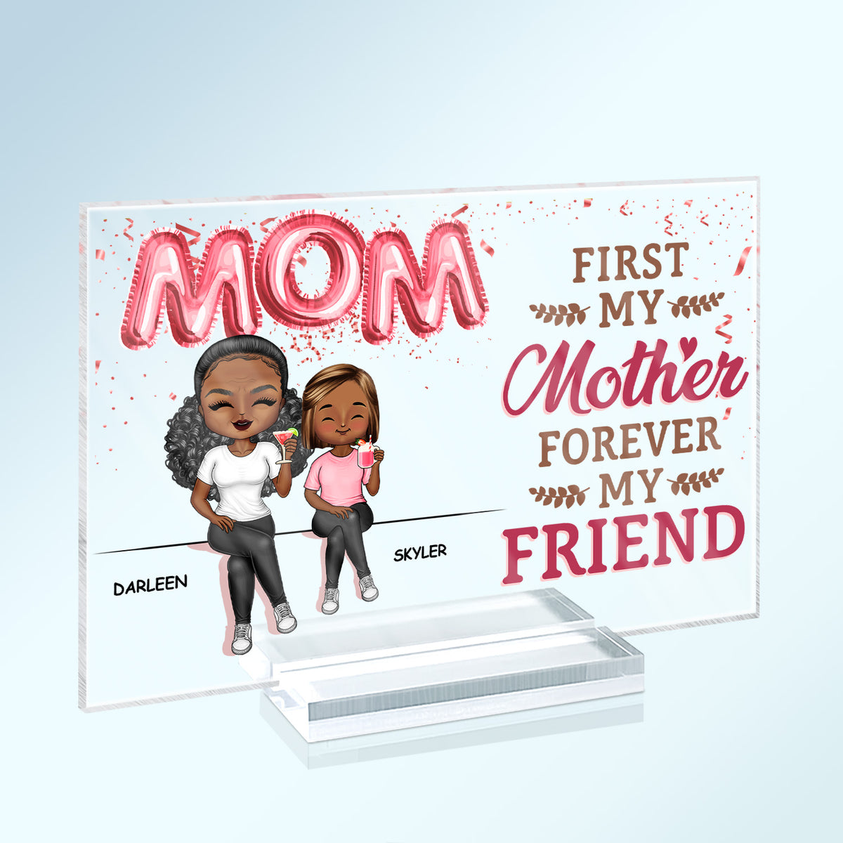 Personalized Acrylic Plaque Mother and Children Best Friends Gifts for