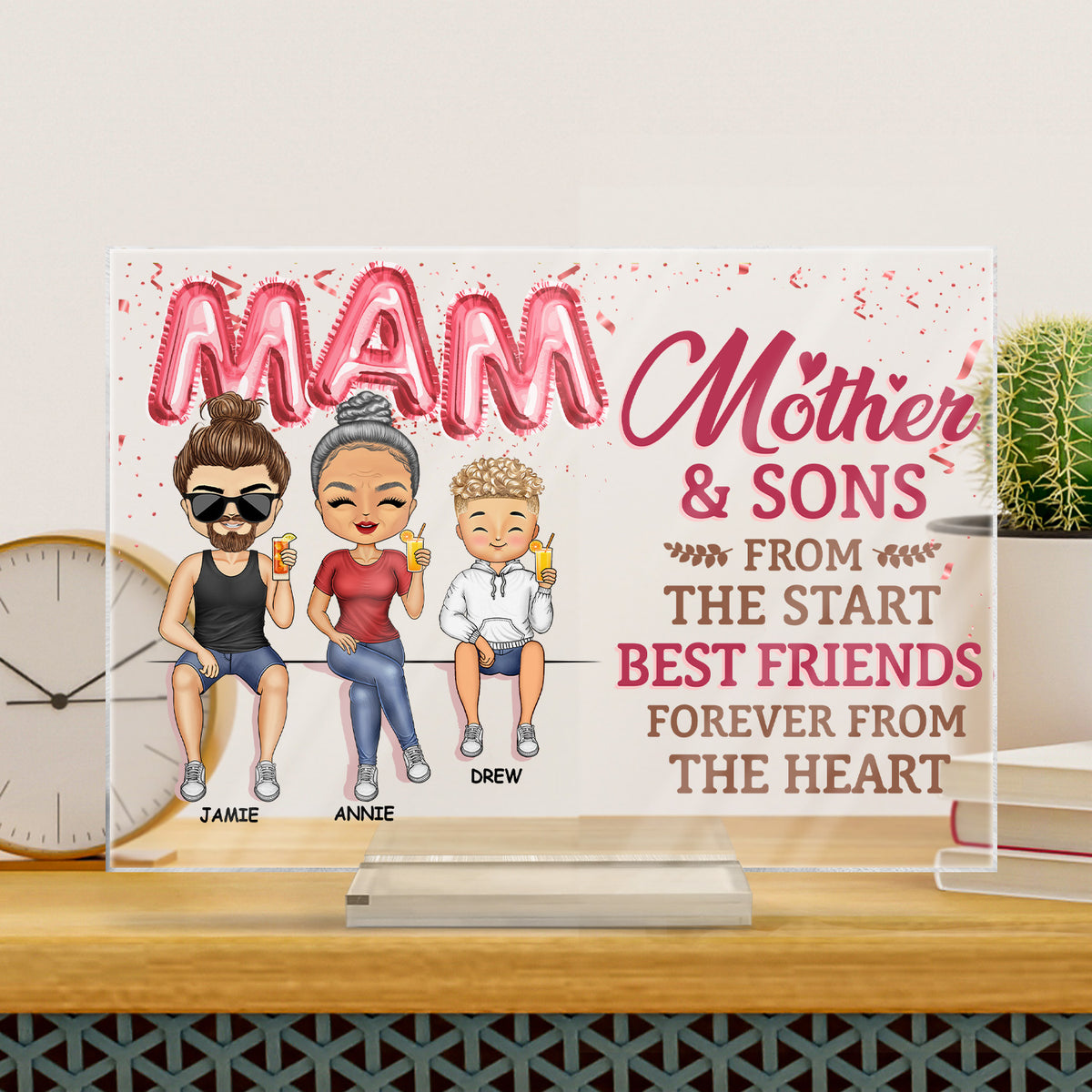 Personalized Acrylic Plaque Mother and Children Best Friends Gifts