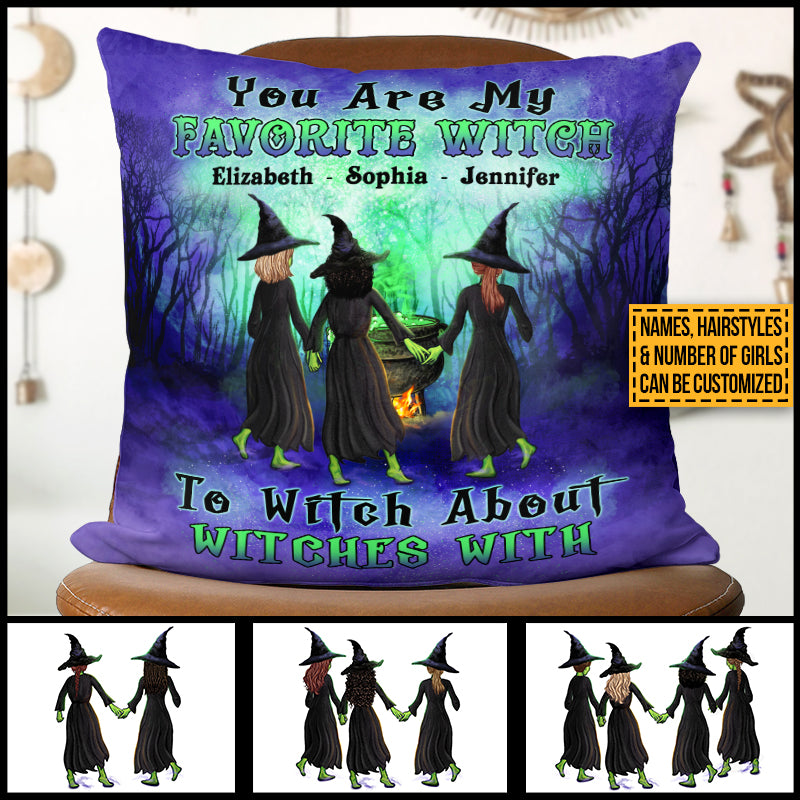 Witch Bestie You're My Favorite Witch Custom Pillow, Halloween, Bestie Gifts, Friendship Pillow, Home Decor