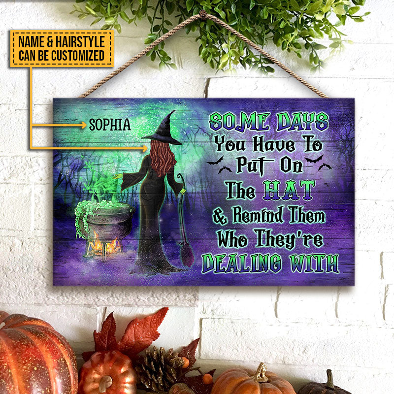 Witch Put On The Hat Custom Wood Rectangle Sign, Halloween Decorations Indoor, Spirits Halloween, Witch Gift, Witchcraft, Witch House, Halloween Party Supplies, Witch Decorations
