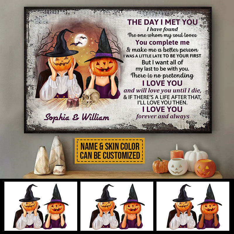 Witch Couple Husband Wife The Day I Met Halloween Couple Gift Skin Custom Poster, Anniversary, Halloween Decor, Wall Pictures, Wall Art, Wall Decor