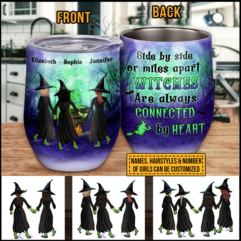 Witch Bestie Side By Side Custom Wine Tumbler, Halloween, Bestie Gifts, Friendship Tumbler, Woman Tumbler