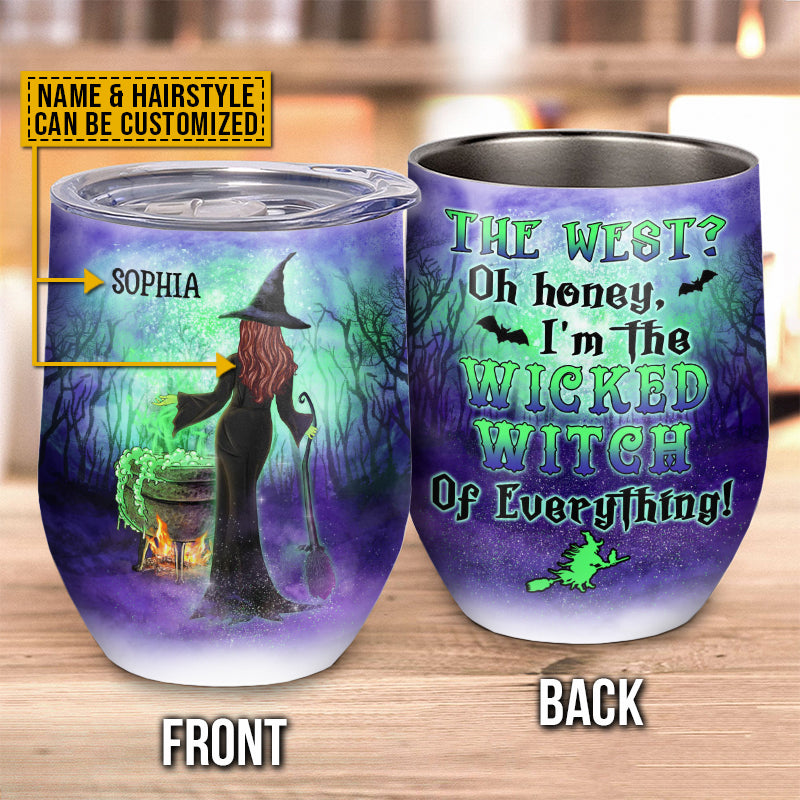 Witch The West Oh Honey Custom Wine Tumbler, Spirits Halloween, Witch Gift, Witchcraft, Woman Tumbler, Halloween Party Supplies