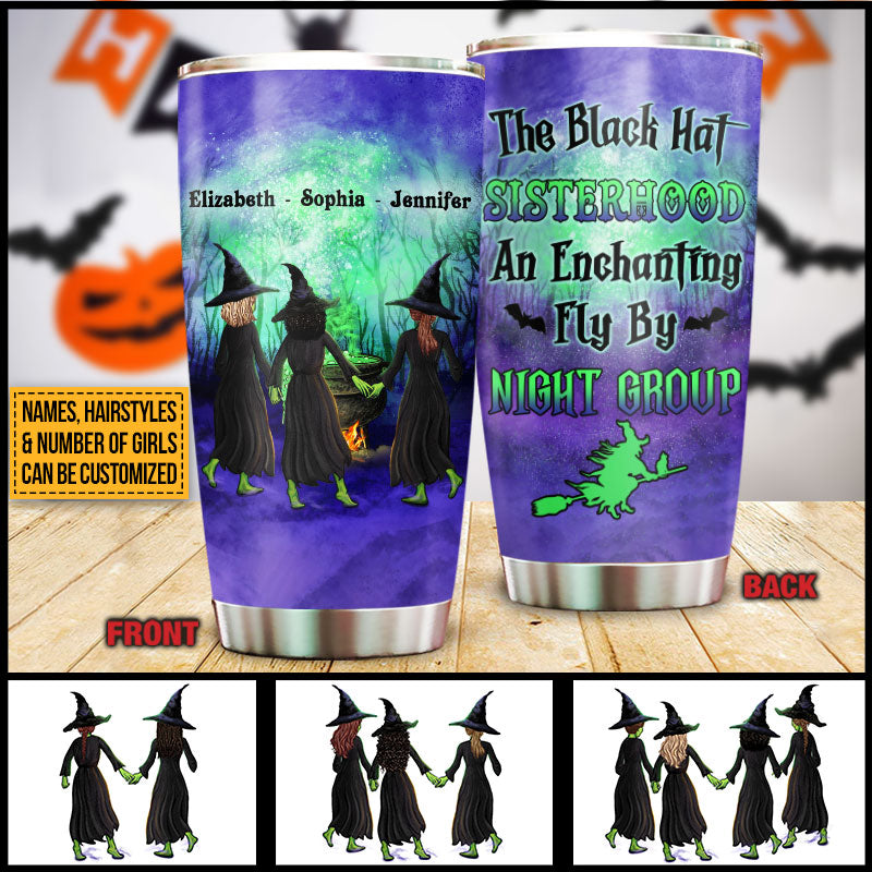 Witch Bestie Black Hat Sisterhood Custom Tumbler, Halloween, Bestie Gifts, Friendship Tumbler, Woman Tumbler