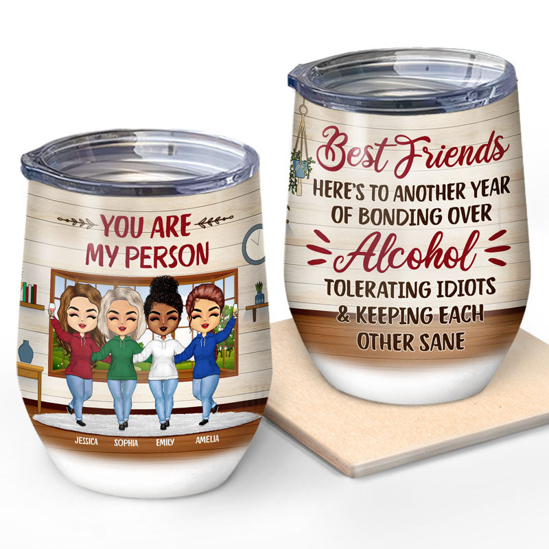 Best Friends Keeping Each Other Sane - Gift For BFF And Colleagues - Personalized Custom Wine Tumbler