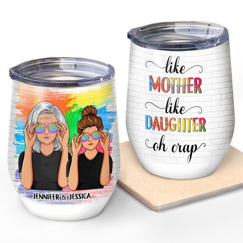 Like Mother Like Daughter Chibi - Personalized Wine Tumbler