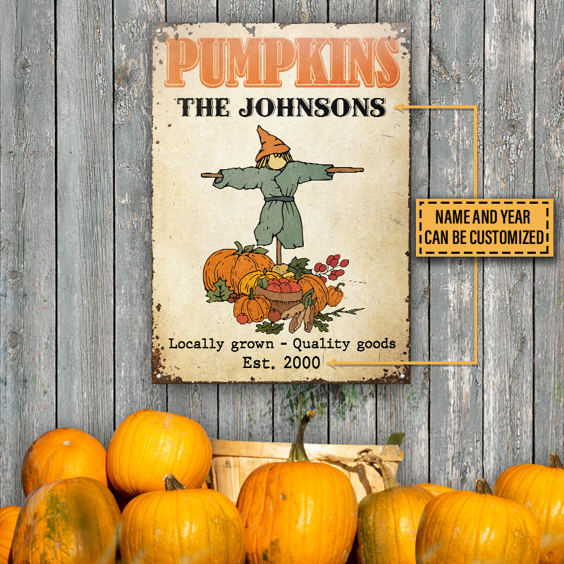 Welcome Pumpkin Patch Fall Season Custom Classic Metal Signs, Fall Decor, Farmhouse Decor