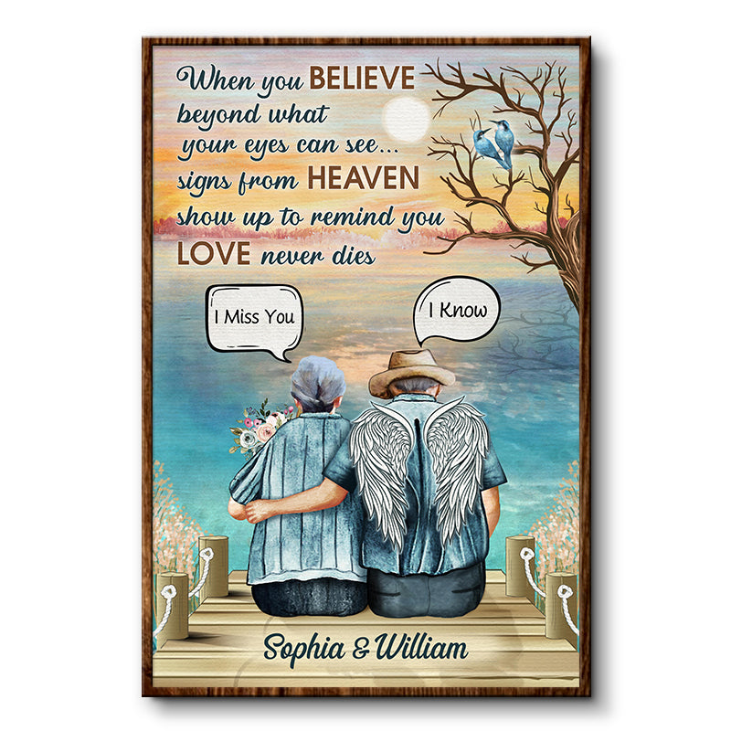 When You Believe Widow Sympathy Old Couple - Memorial Gift - Personalized Custom Poster