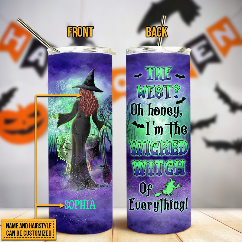 Witch The West Oh Honey Custom Skinny Tumbler, Spirits Halloween, Witch Gift, Witchcraft, Woman Tumbler, Halloween Party Supplies