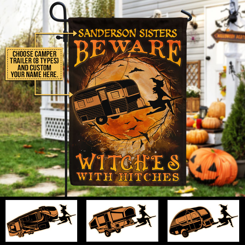 Witch Wizard Halloween Spell Witches With Hitches Custom Flag