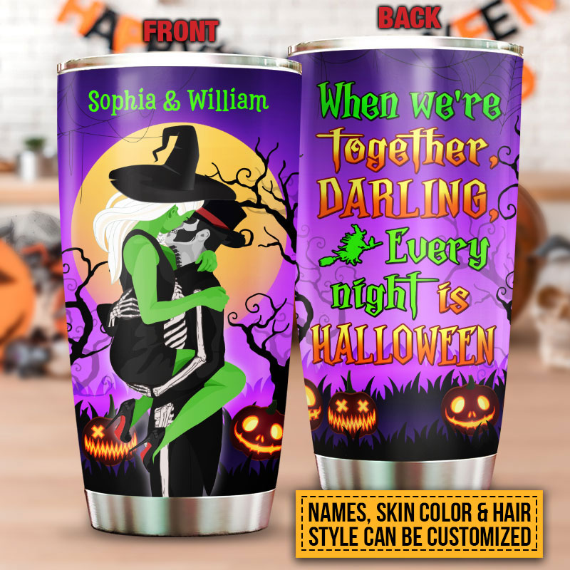 Witch, Witchy Couple, Wizard, Halloween Spell When We're Together Custom Tumbler
