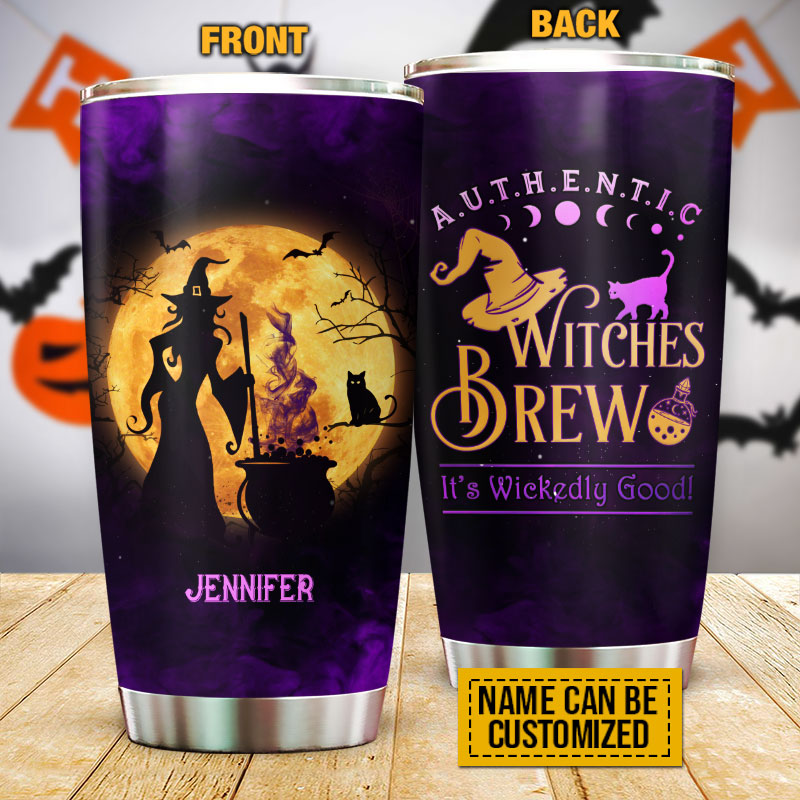 Witches Brew It's Wickedly Good Custom Tumbler, Halloween Decoration, Witch Decoration